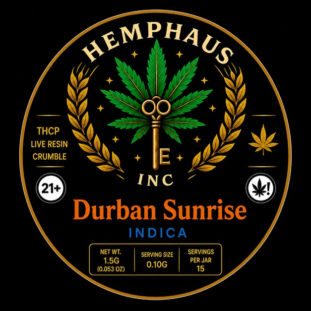 HempHaus THCP Live Resin Crumble — Durban Sunrise
